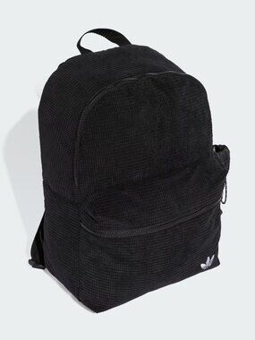 Adidas Black Corduroy Trefoil Logo Backpack JW1187